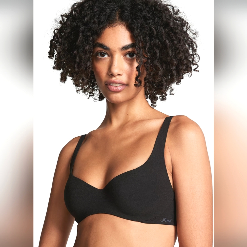 🖤Victoria's Secret PINK Loungin' Lightly Lined Scoop Bralette Underwire Sz M-DD